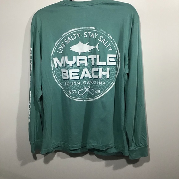 Vintage Tee Saltwater Coastal Collection Paint Splattered Myrtle Beach T-Shirt~M - Picture 4 of 6